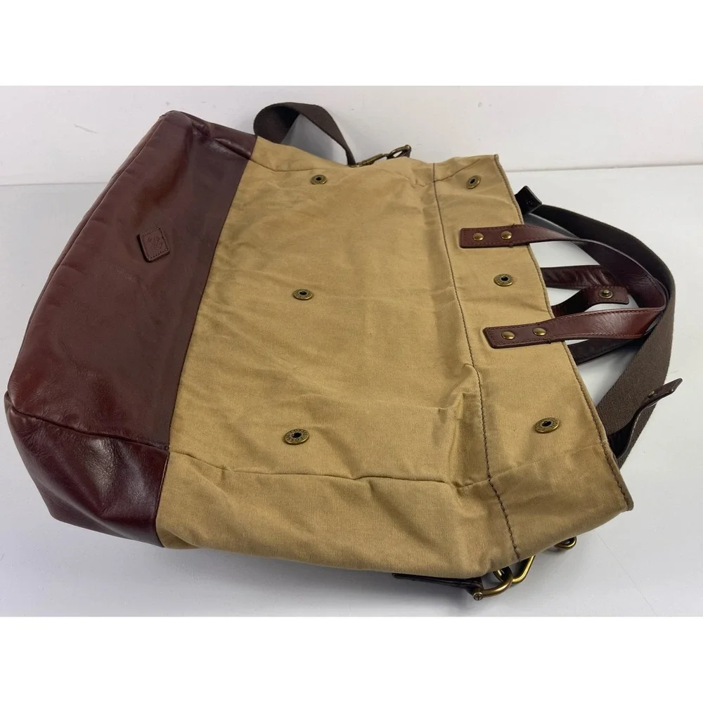 Fossil Vintage Canvas And‎ Leather Tote Bag Purse